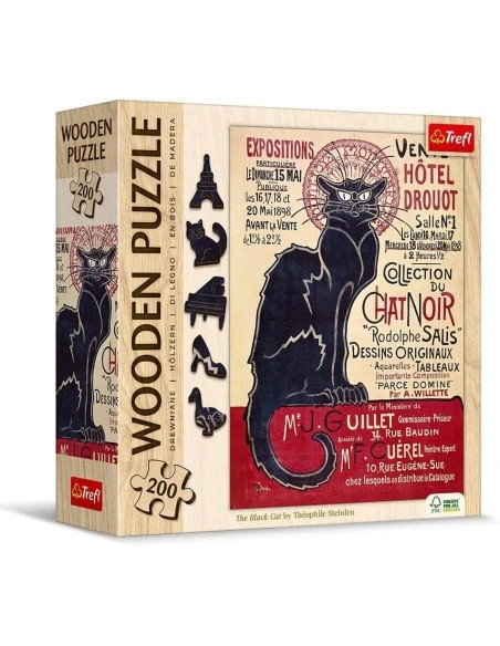 200 Wooden Puzzle : Les Chat Noir Steinlen 3 200 Wooden Puzzle : Les Chat Noir Steinlen