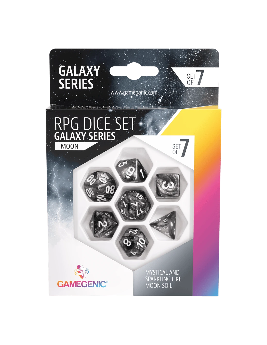 Gamegenic Galaxy Series -Moon- Set De 7 Dés JDR 3 Gamegenic Galaxy Series -Moon- Set De 7 Dés JDR