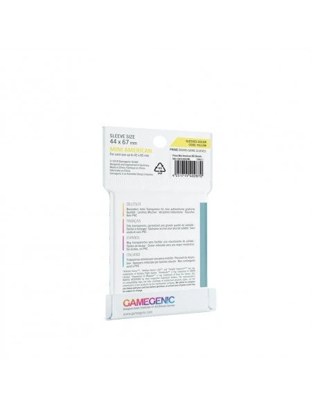 Gamegenic GG : 50 Sleeves Prime Mini US Yellow (44x67mm) 4 Gamegenic GG : 50 Sleeves Prime Mini US Yellow (44x67mm) – Image 2